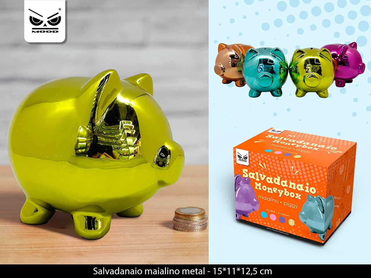 Salvadanaio maialino metal