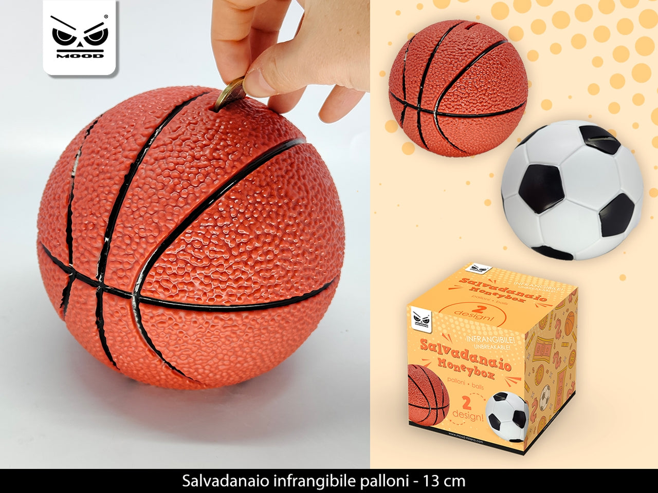 Salvadanaio infrangibile palloni