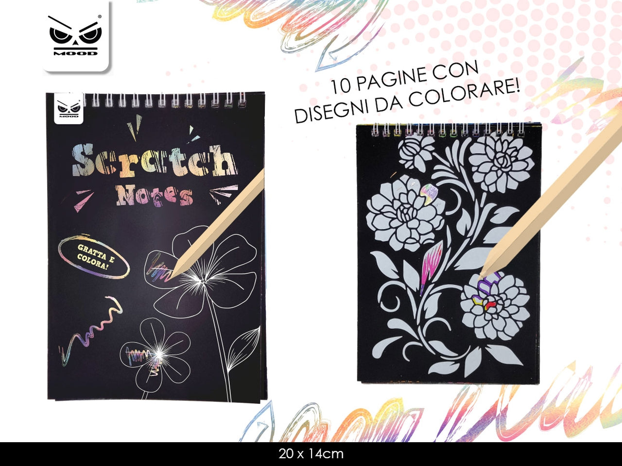 Scratch notes a5 con disegni da colorare