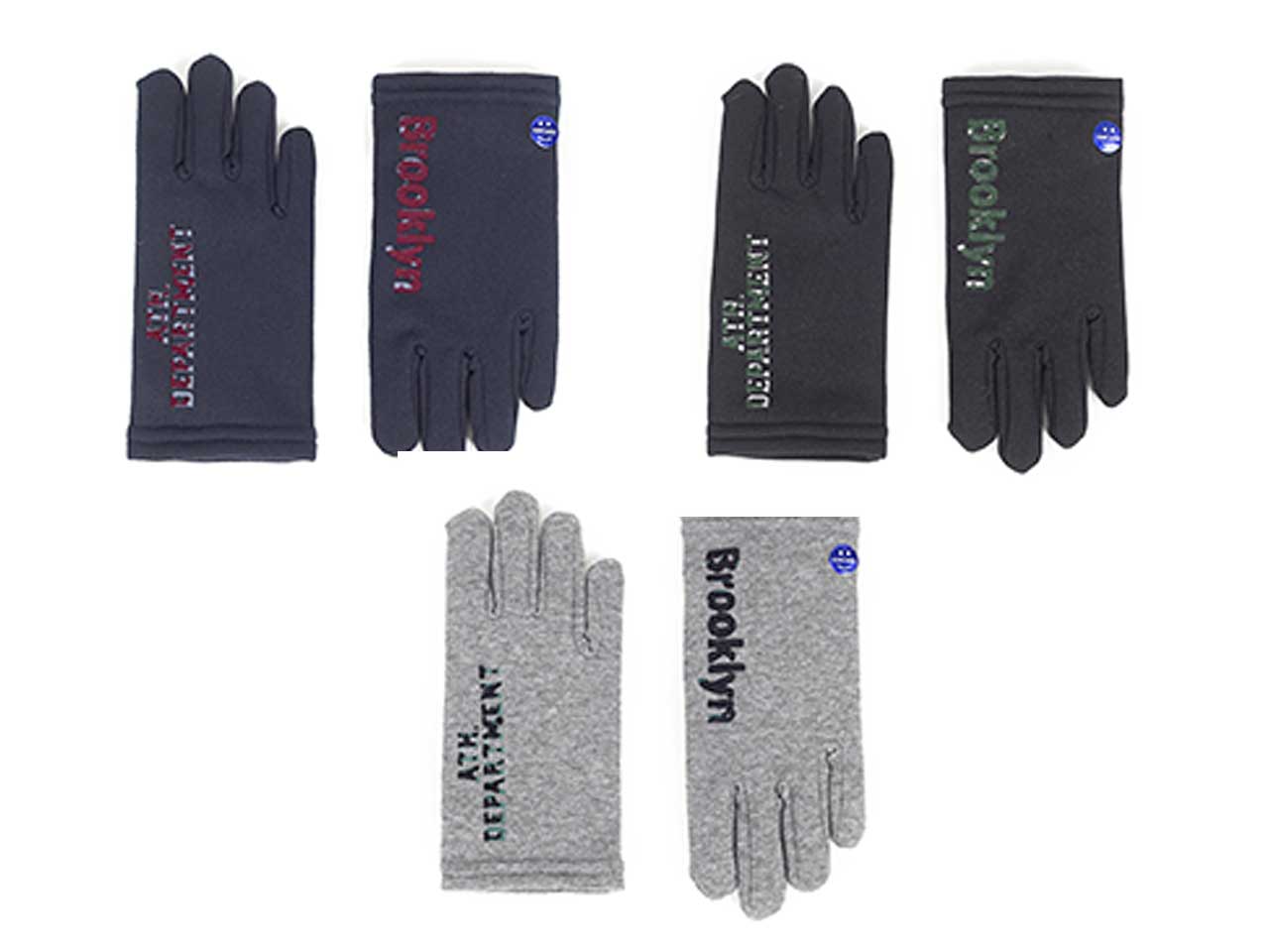 Guanti pile con stampa floccata vintage colori assortiti taglia unica$