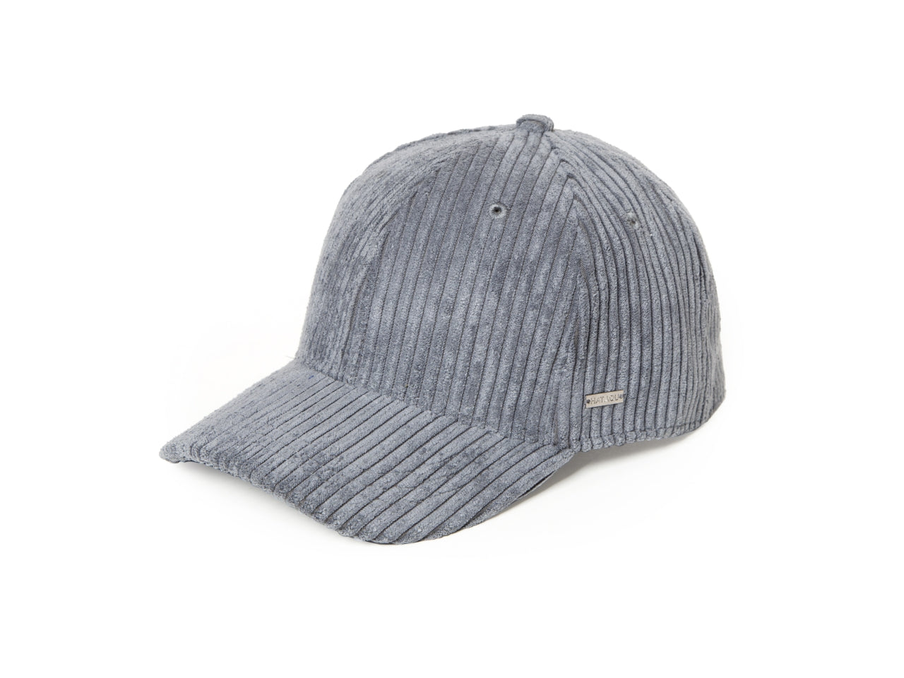 Cappello baseball in velluto a coste grigio medio