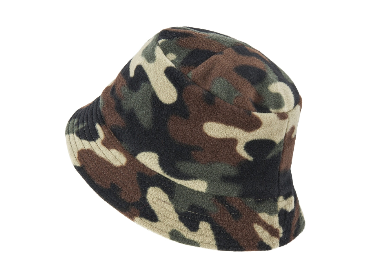 Cappello pescatore nylon+pile fantasia mimetica reversibile