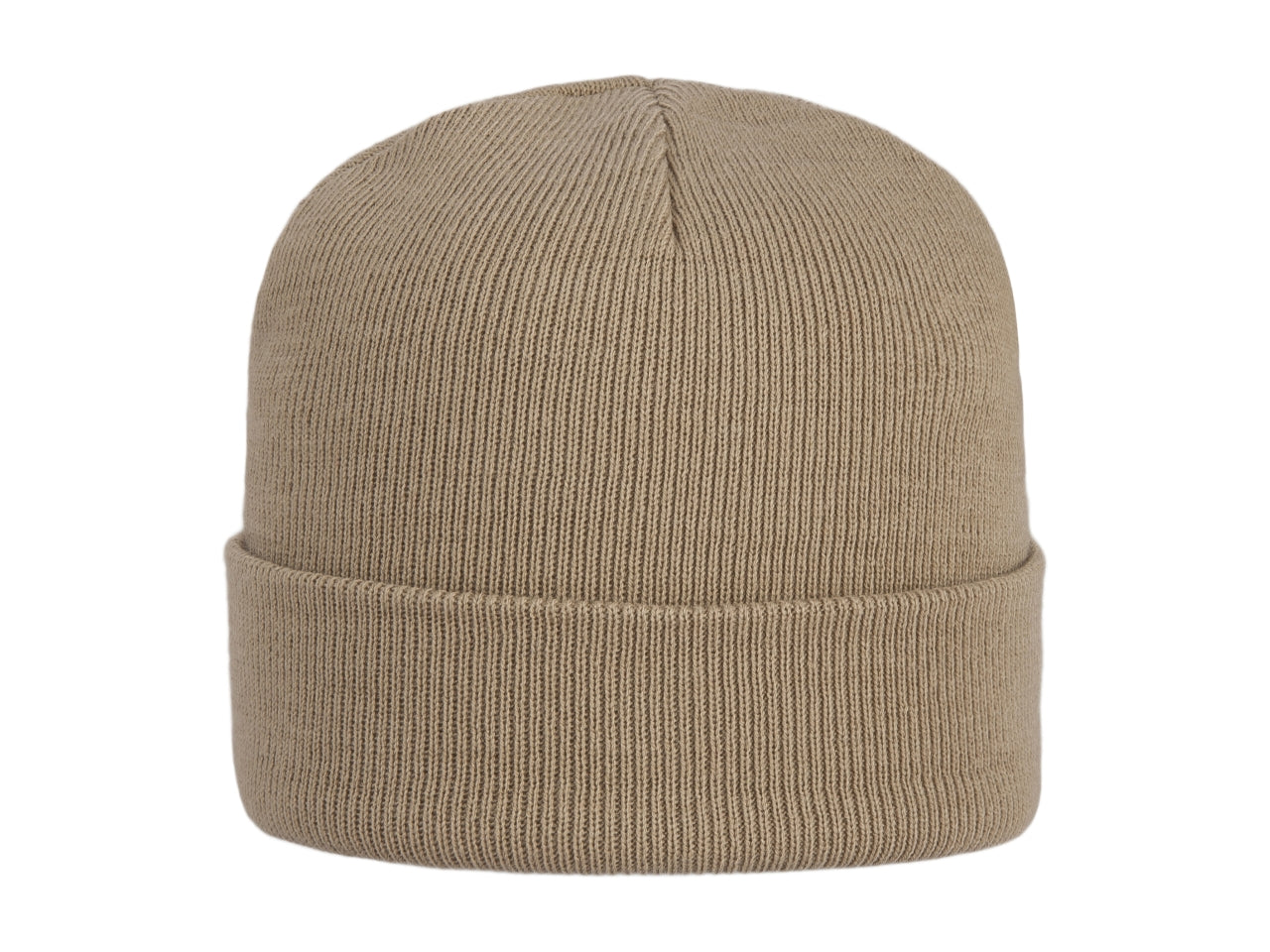 Cuffia tinta unita con risvolto beige