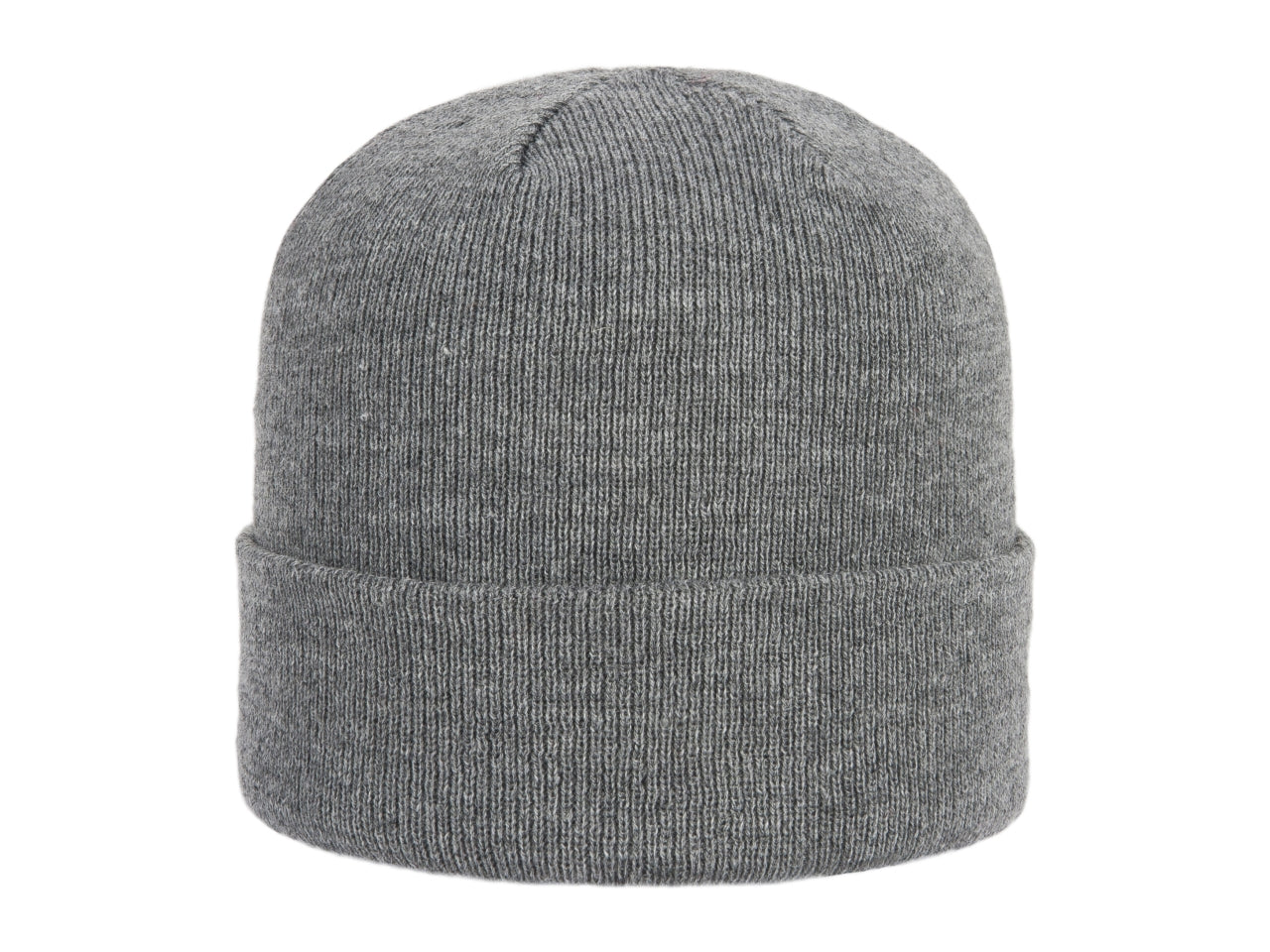 Cuffia tinta unita con risvolto grigio medio