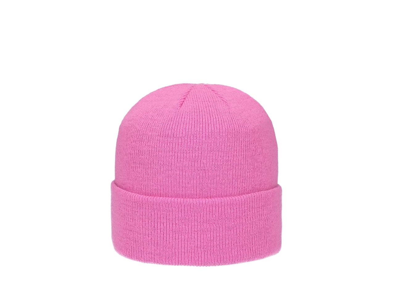 Cuffia tinta unita con risvolto rosa