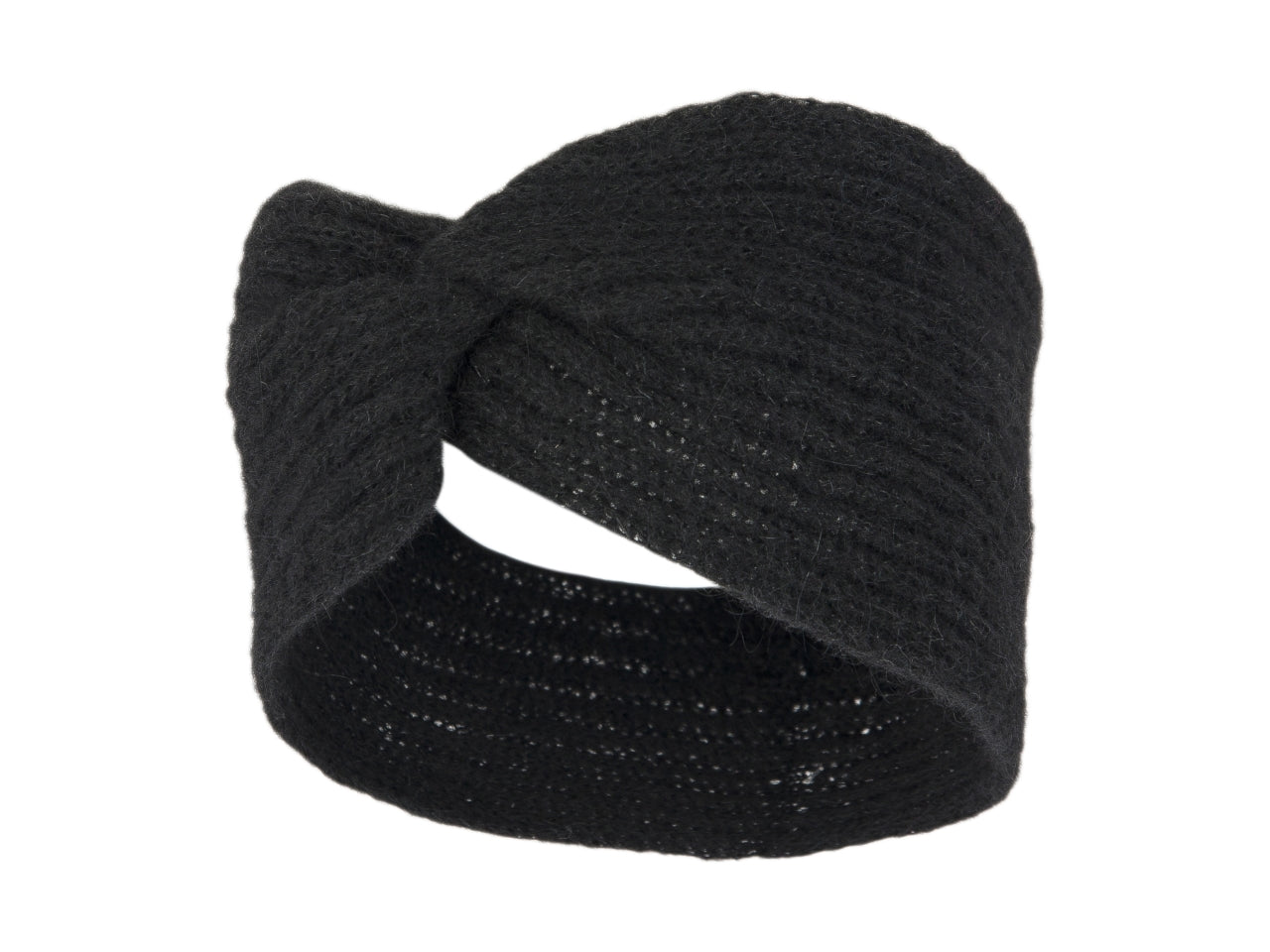 Fascia turbante mohair tinta unita nero