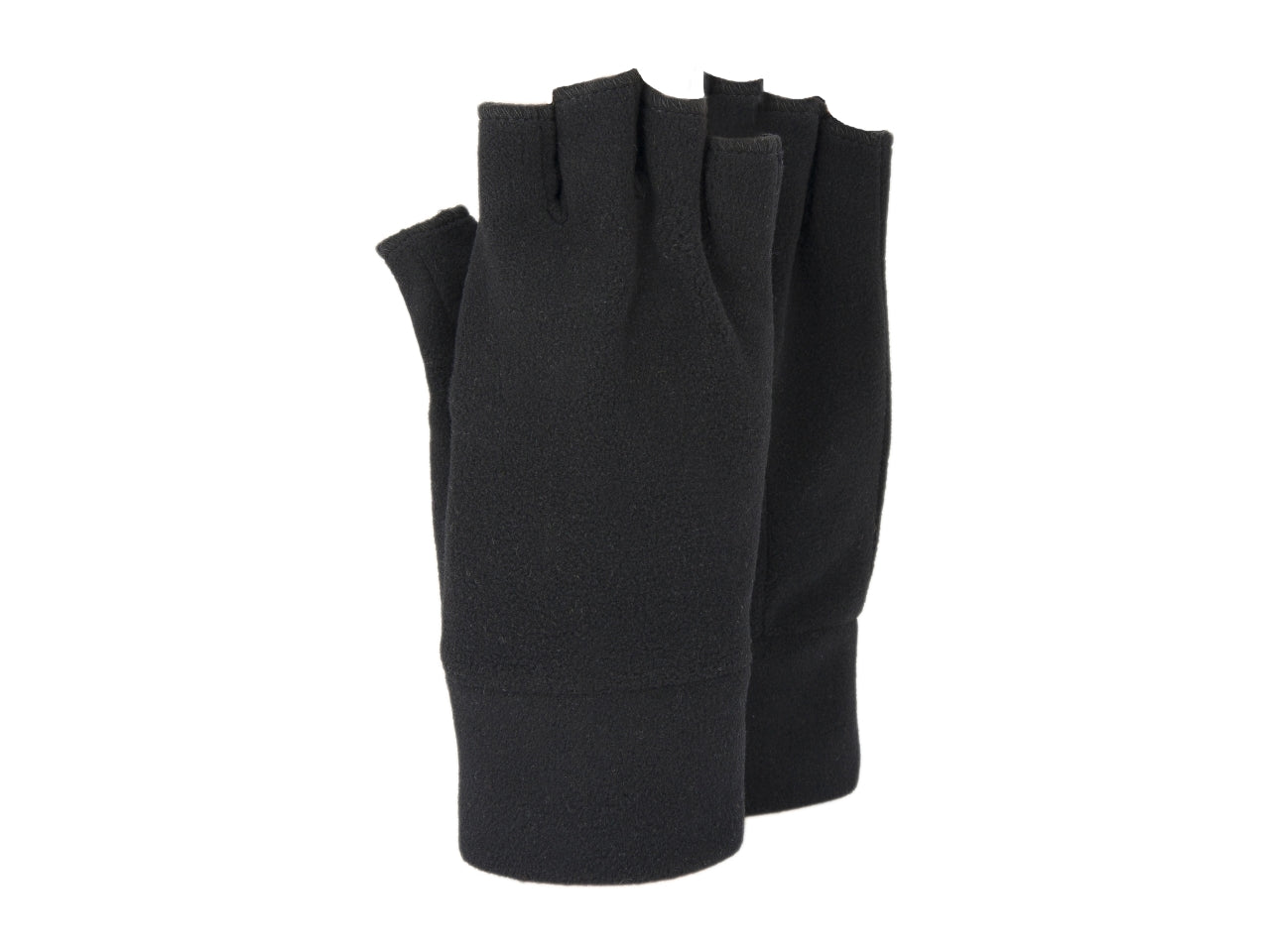 Guanto micropile elasticizzato uomo mezze dita nero