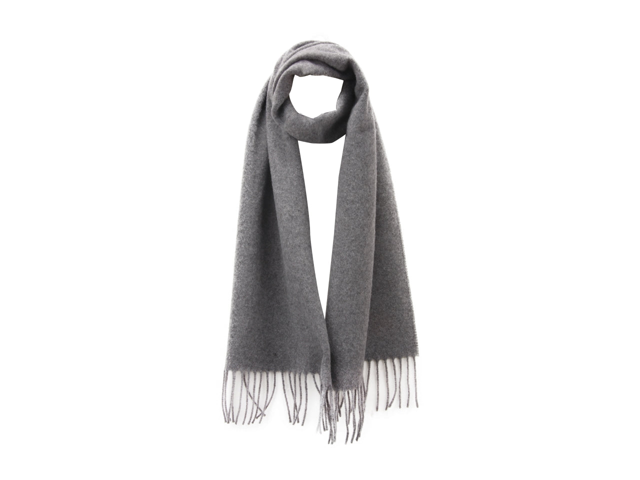 Sciarpa misto lana tinta unita 30x170cm grigio chiaro