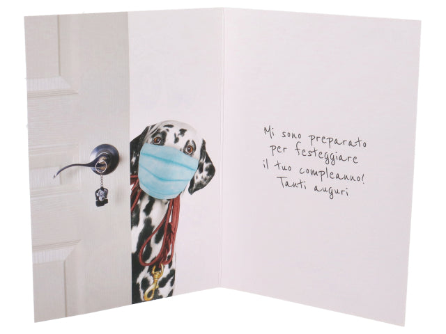 Biglietto sweet con glitter e scritta don't worry be ready con busta arancione misura 12x18cm