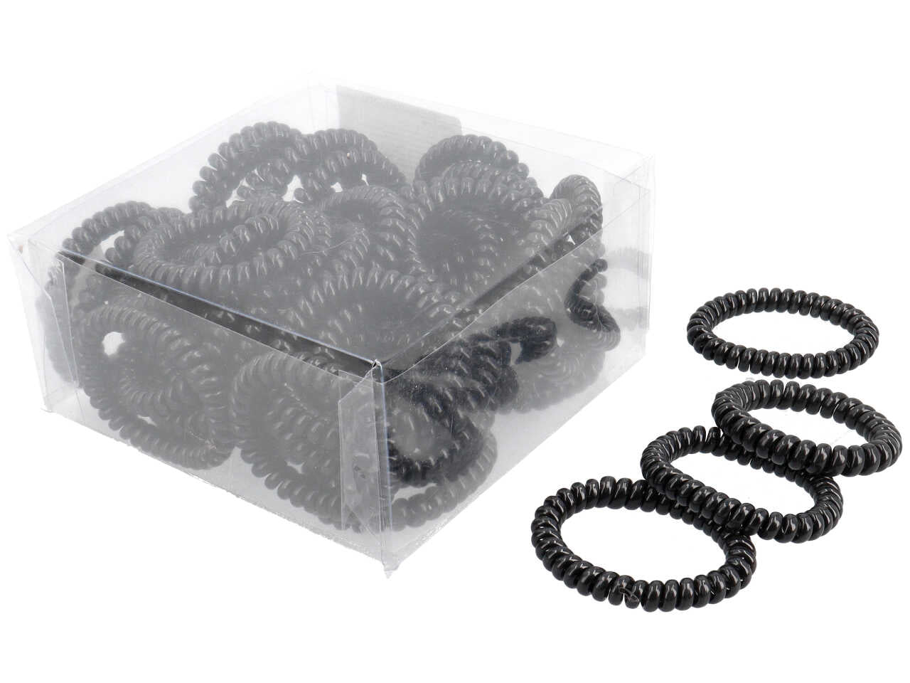 Ferma coda spirolino piccolo con laccio pre telefono nero