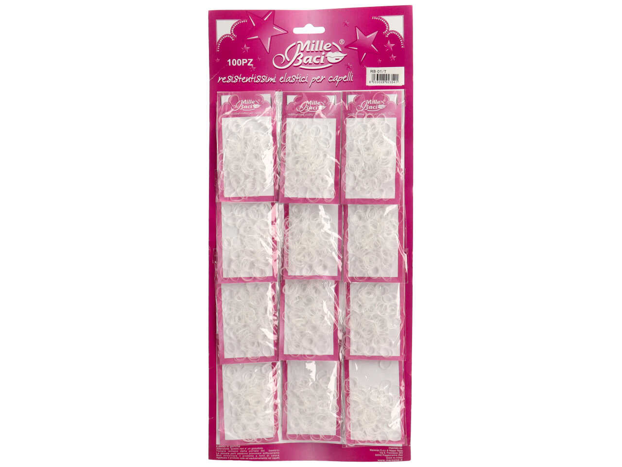 Elastici piccoli trasparenti - confezione da 100 elastici