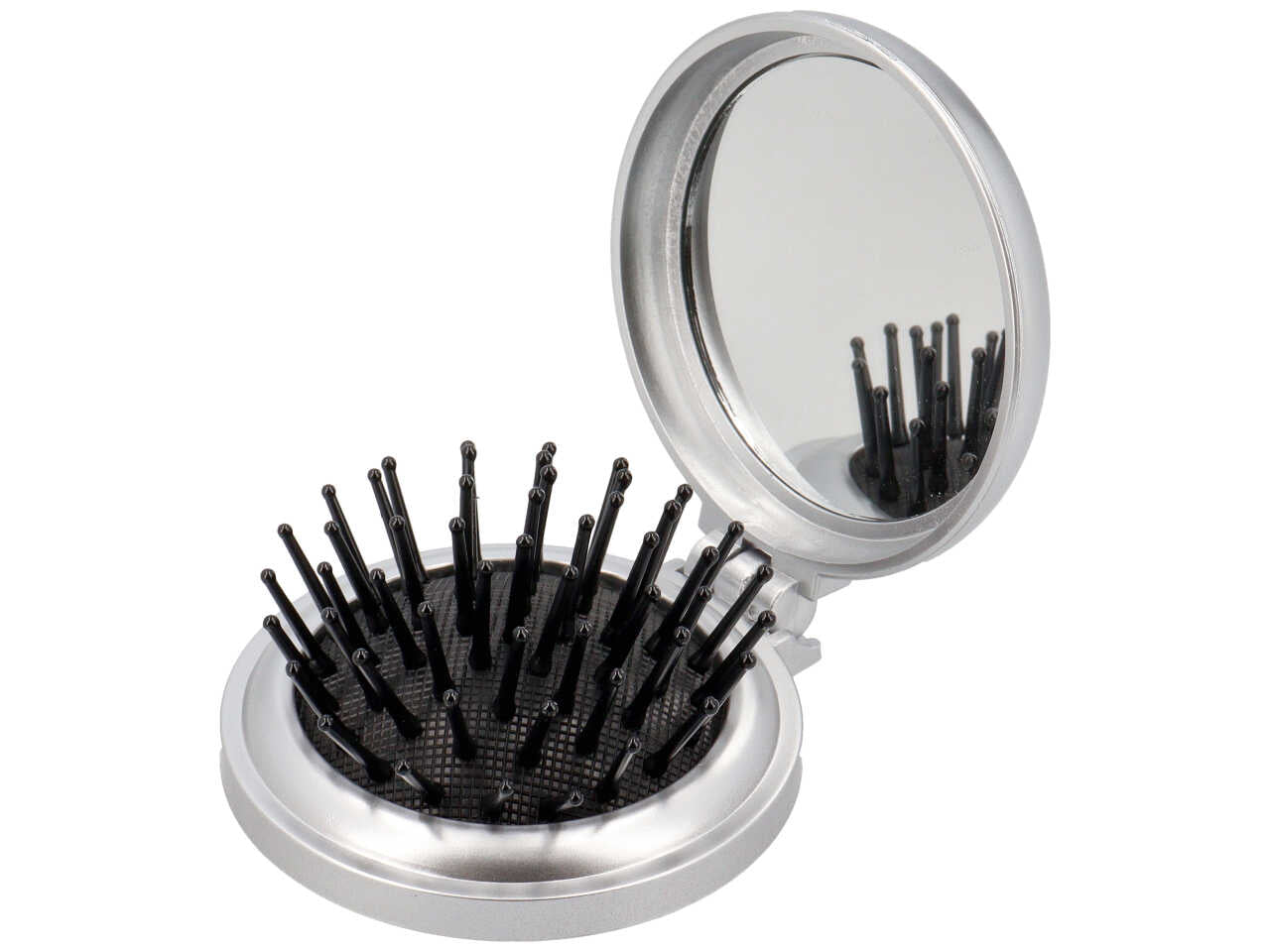 Spazzola con specchio color argento