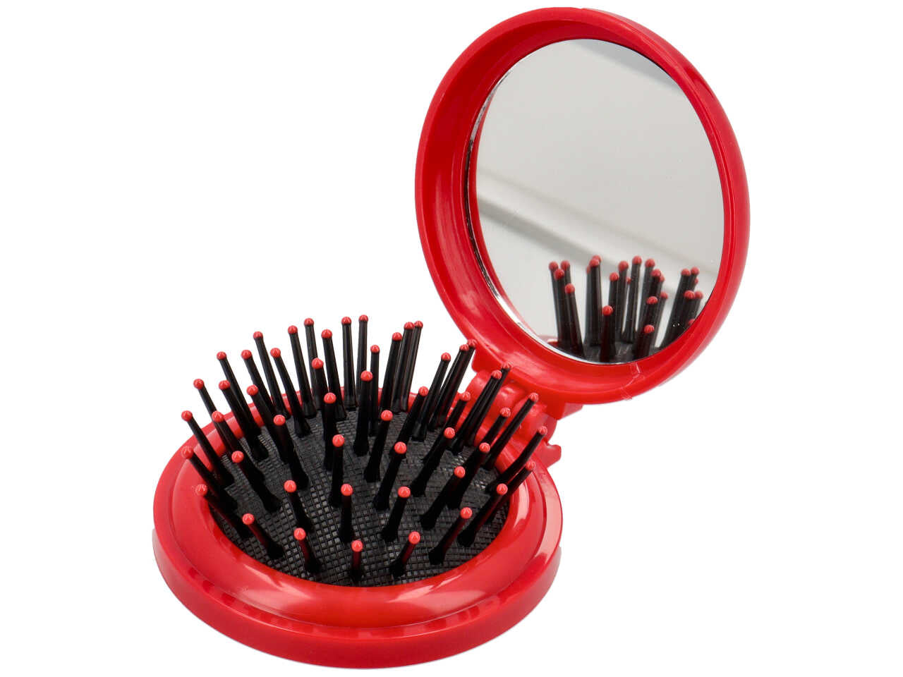 Spazzola con specchio color rosso