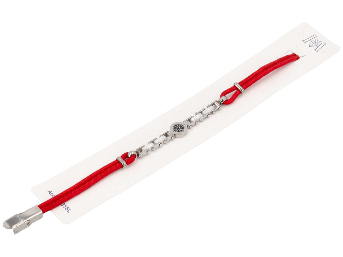 Bracciale cordoncino rosso rosa dei venti