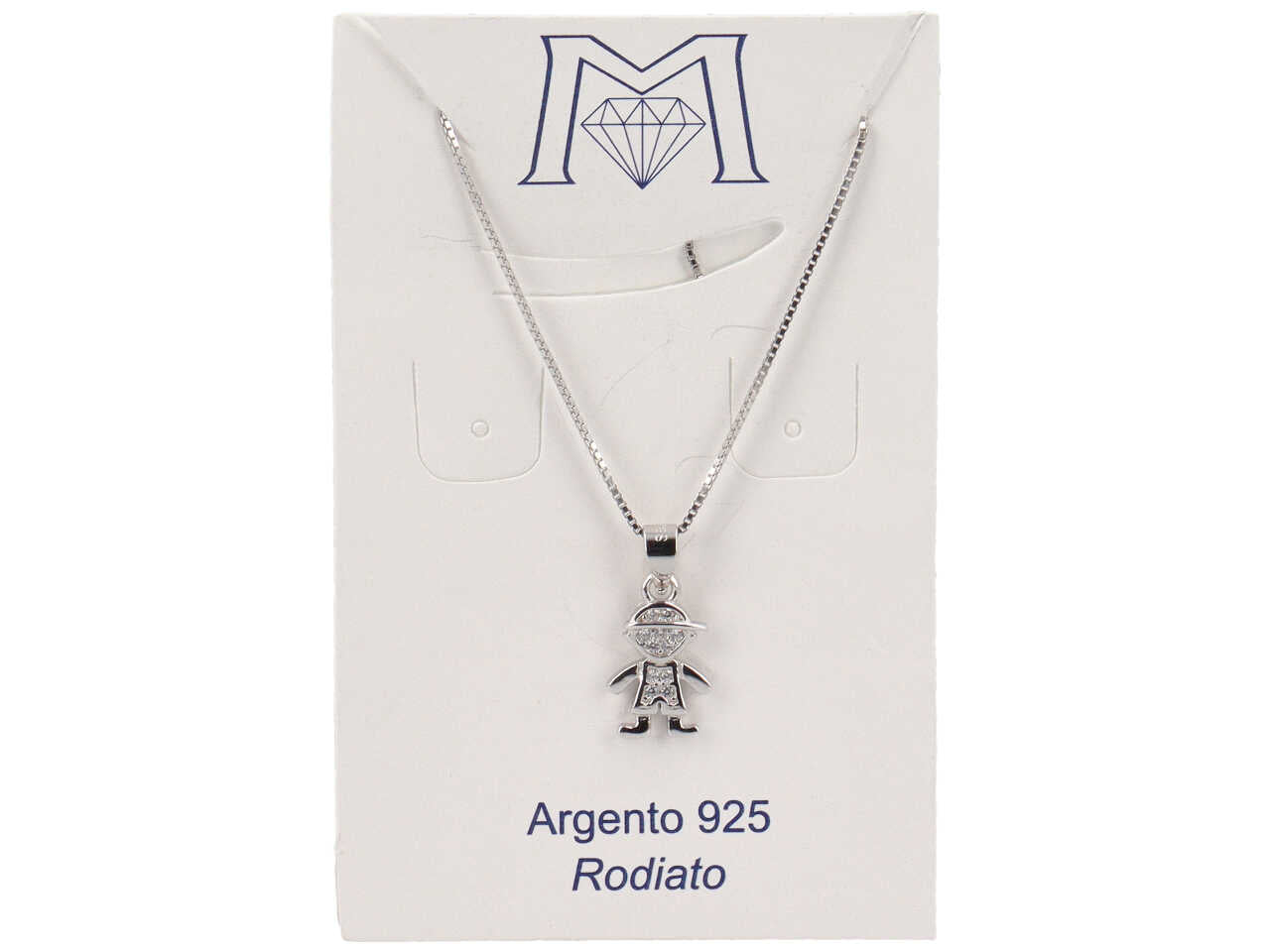 Pendente bimbo zirconato con catena