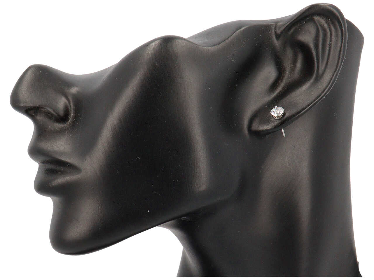 Orecchini punto luce tonda 5mm bianco la confezione contiene 6 paia di orecchini