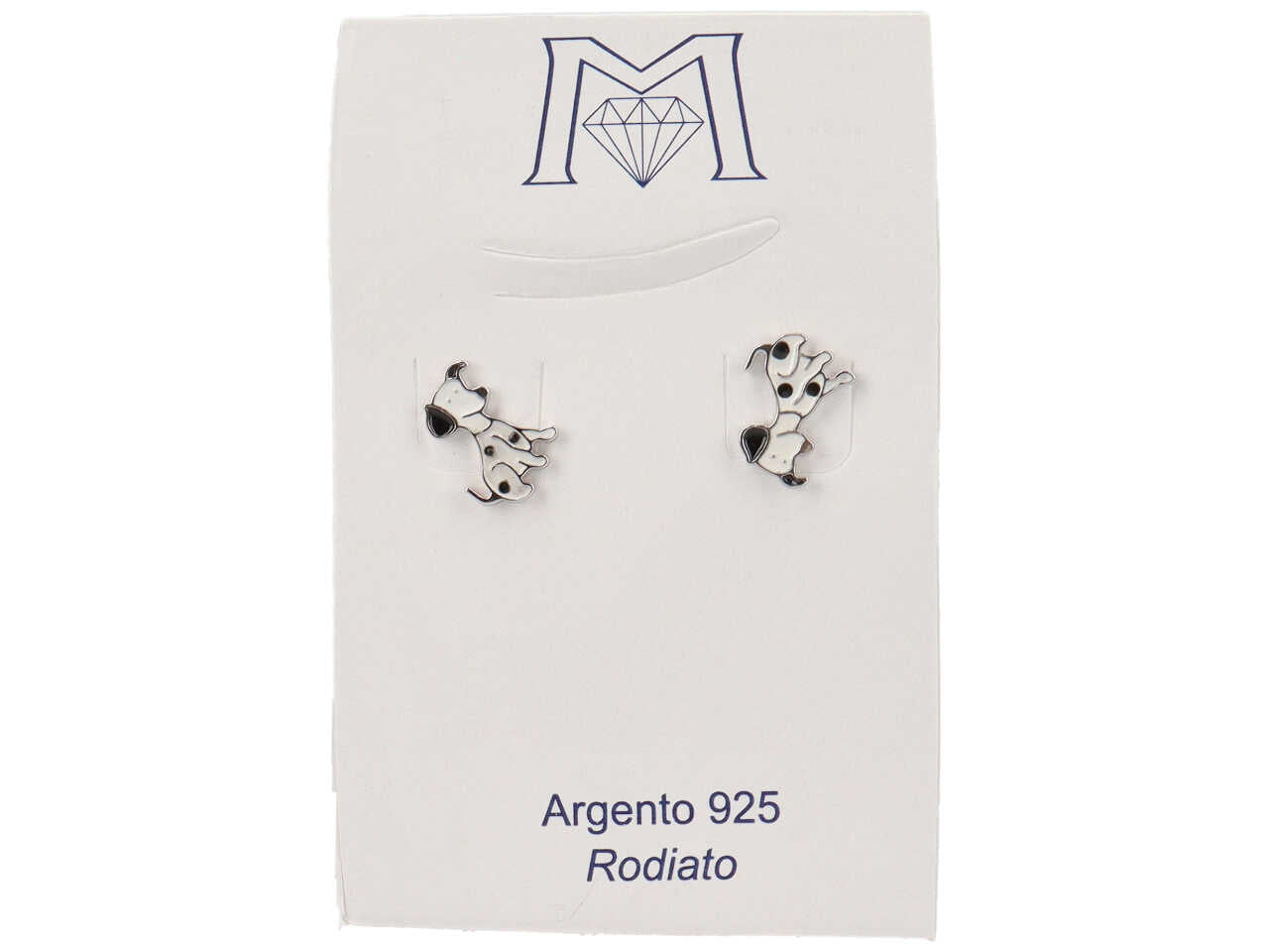 Orecchini dalmata bianco smaltato