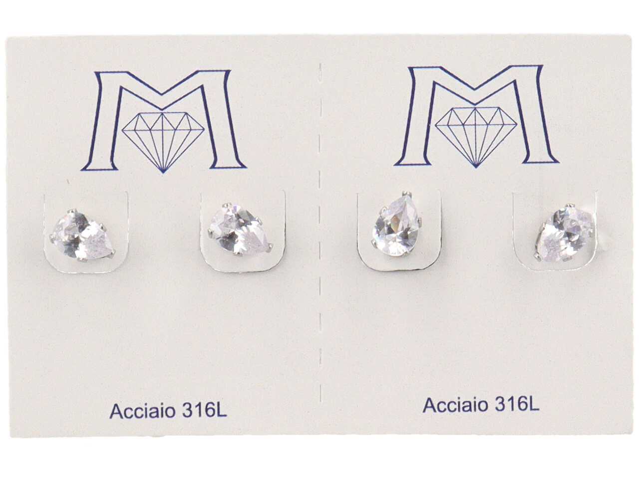 Orecchini goccia crystal confezione da 2 paia