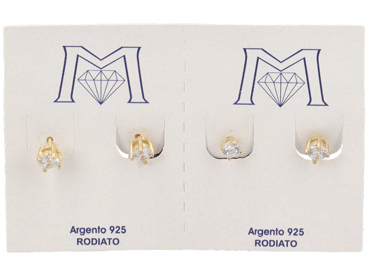 Orecchini punto luce 4mm 4punte confezione da 2paia