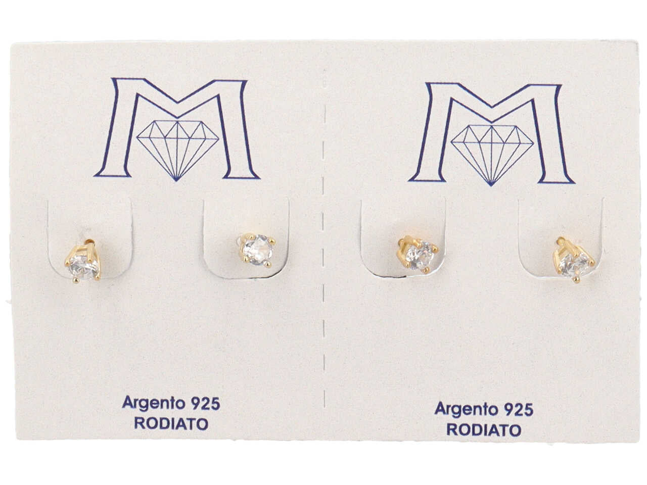 Orecchini punto luce 3.5mm dorato confezione da 2paia