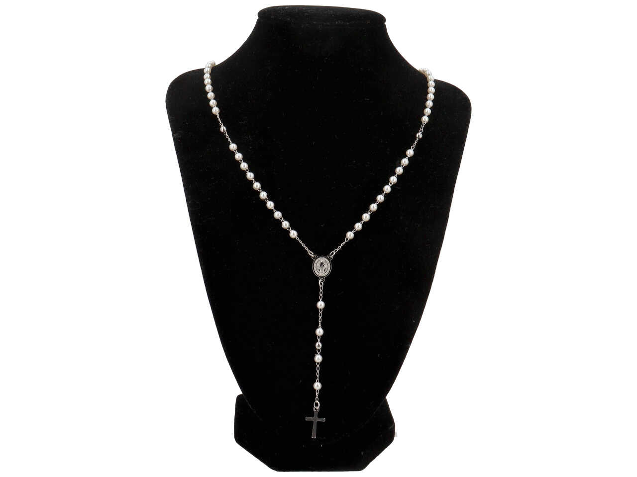 Collana rosario perline acciaio