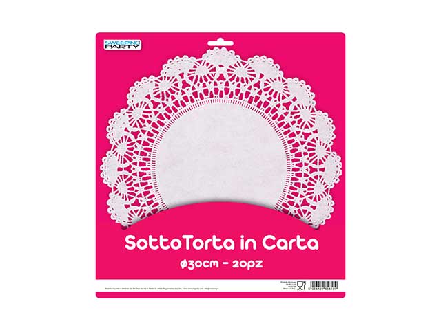 Sotto torta merletto d.30cm 20 pezzi 6189