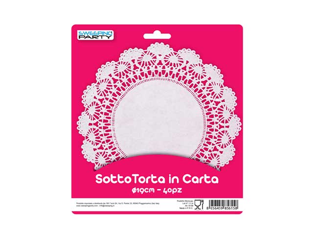 Sotto torta merletto d.19cm 40 pezzi 6158