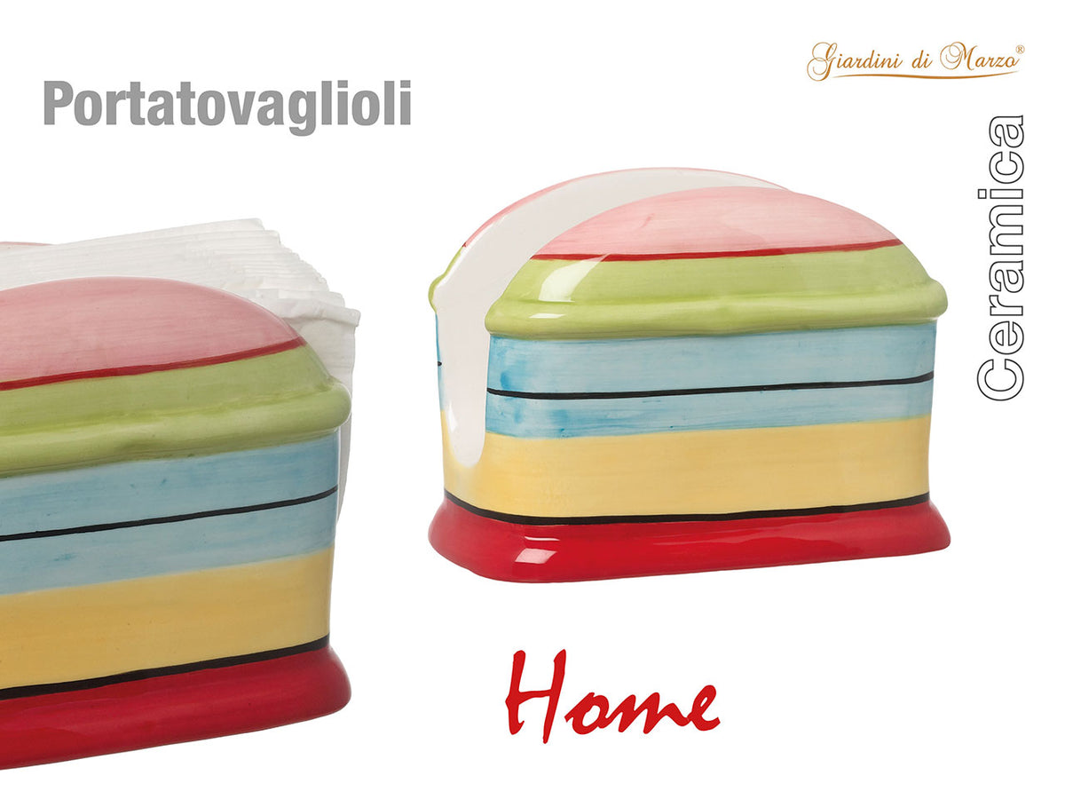 Porta tovaglioli con strisce colorate