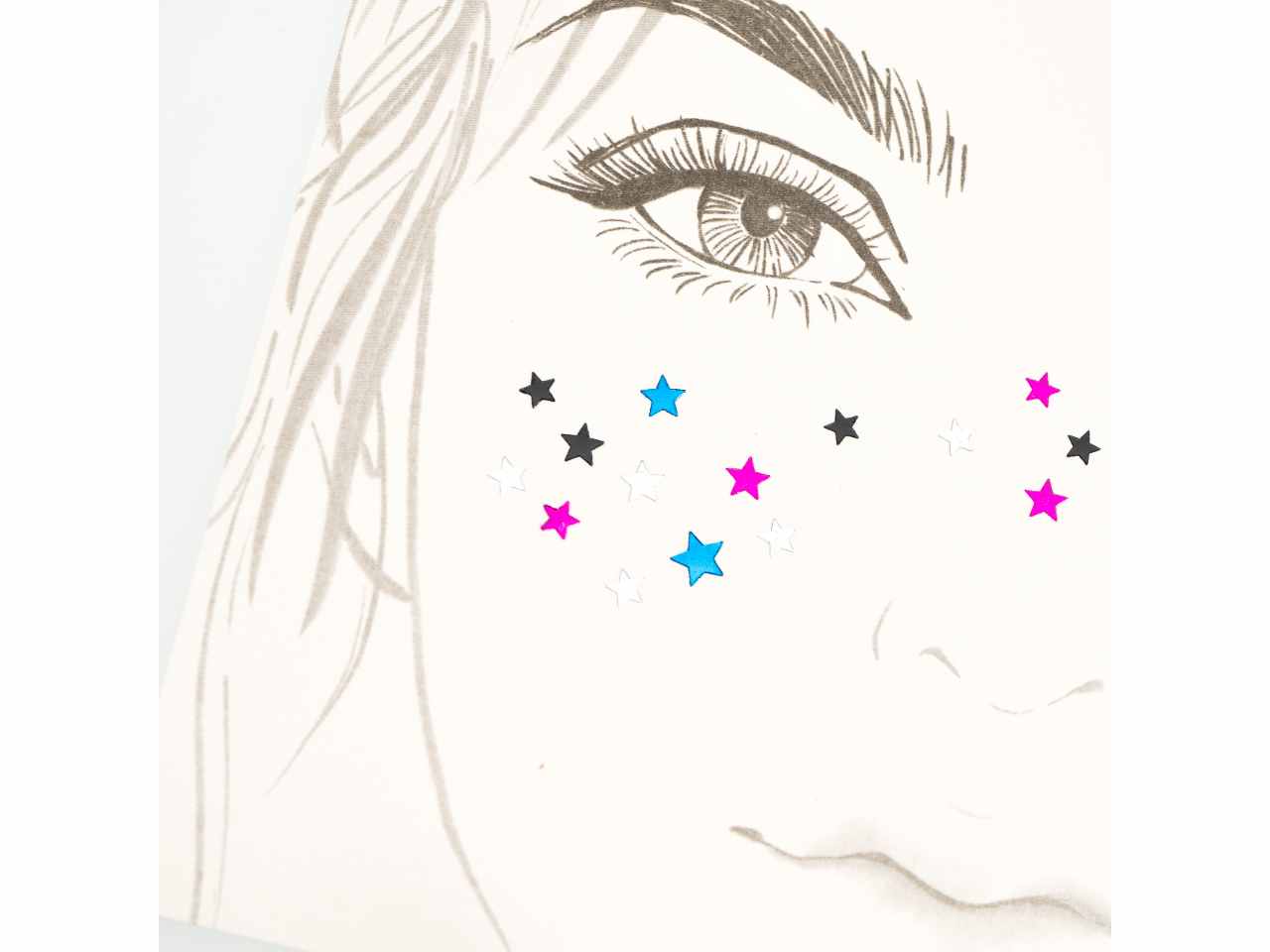 Star face tattoo 02604