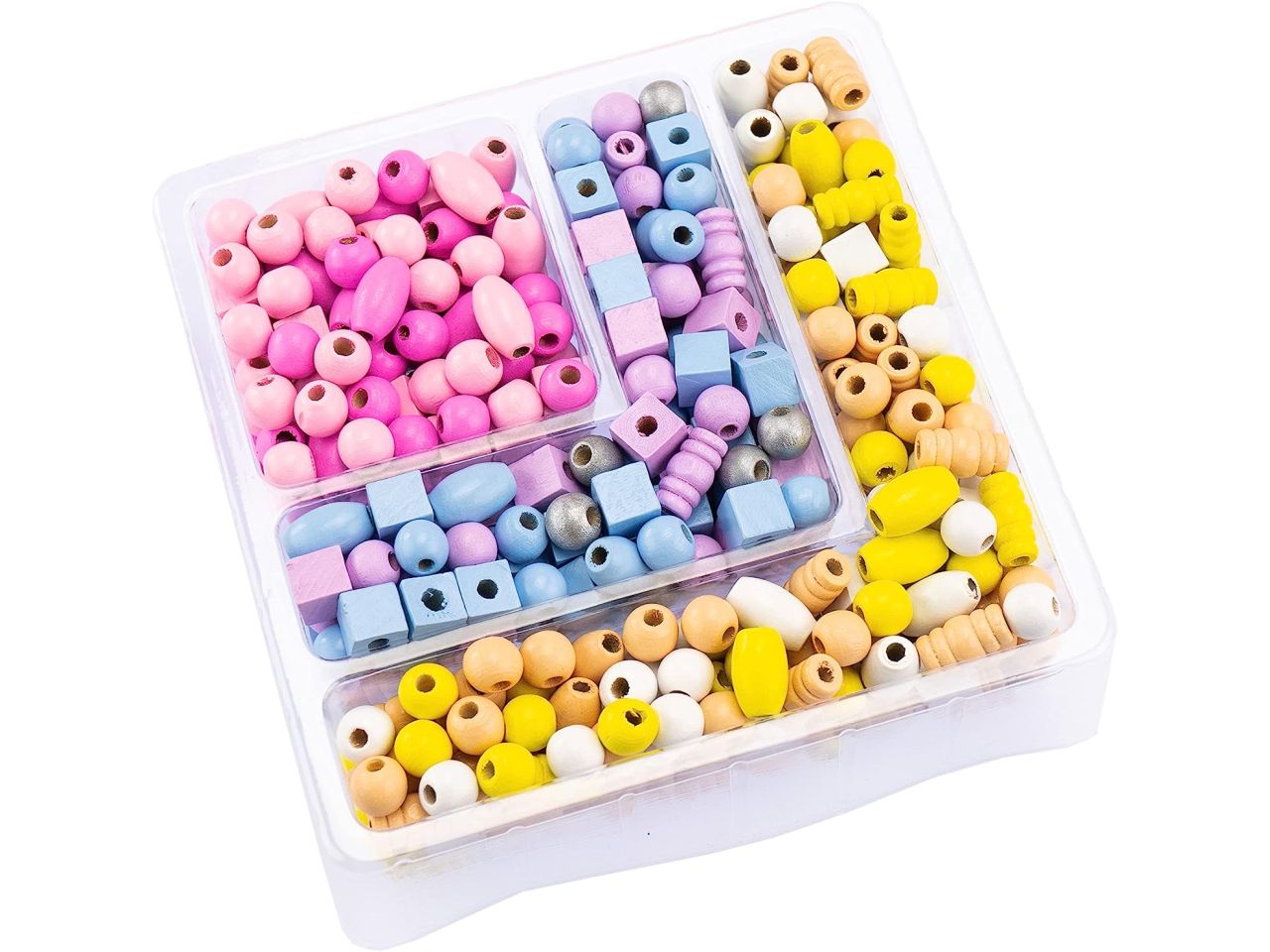 Wooden bead mini box assorted