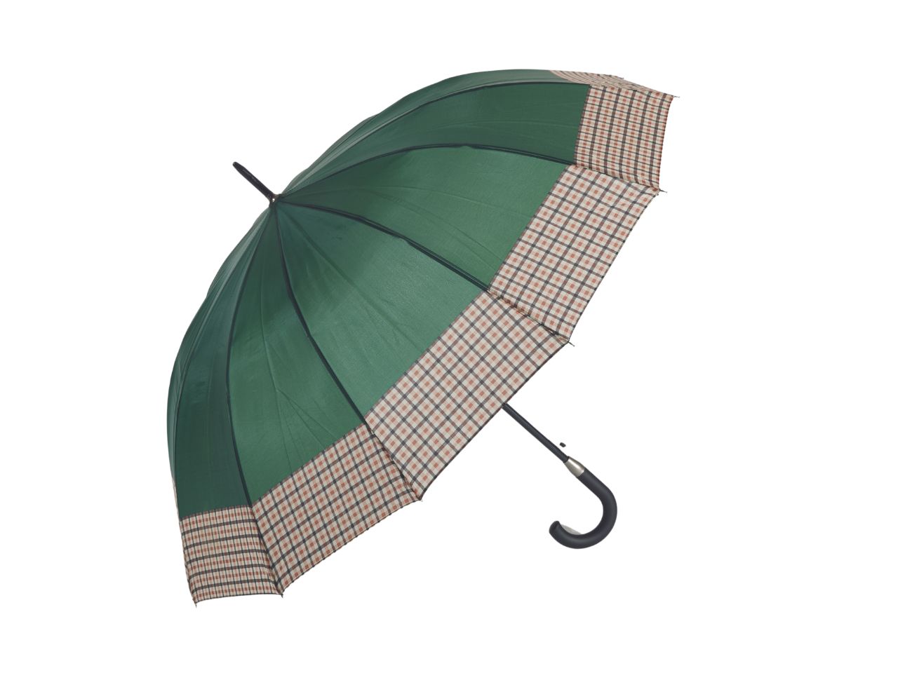 Ombrello da pioggia apertura automatica 4 colori assortiti con fascia scozzese - Gallotti