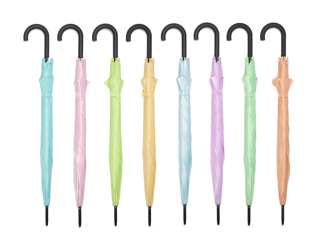 Ombrello da pioggia apertura automatica 8 colori pastello con manico nero - Gallotti