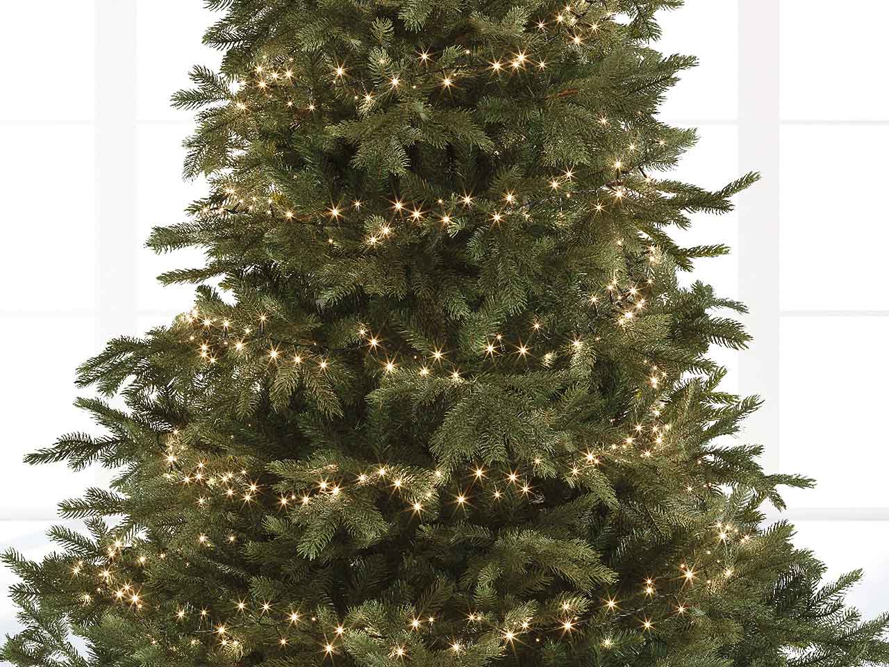 Catena luci 1000led bianco caldo 8 funzioni 22,5mt filo verde per uso interno/esterno