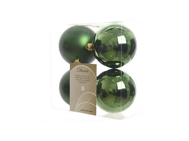 Palla 10cm in confezione da 4 pezzi verde lucido e opaco