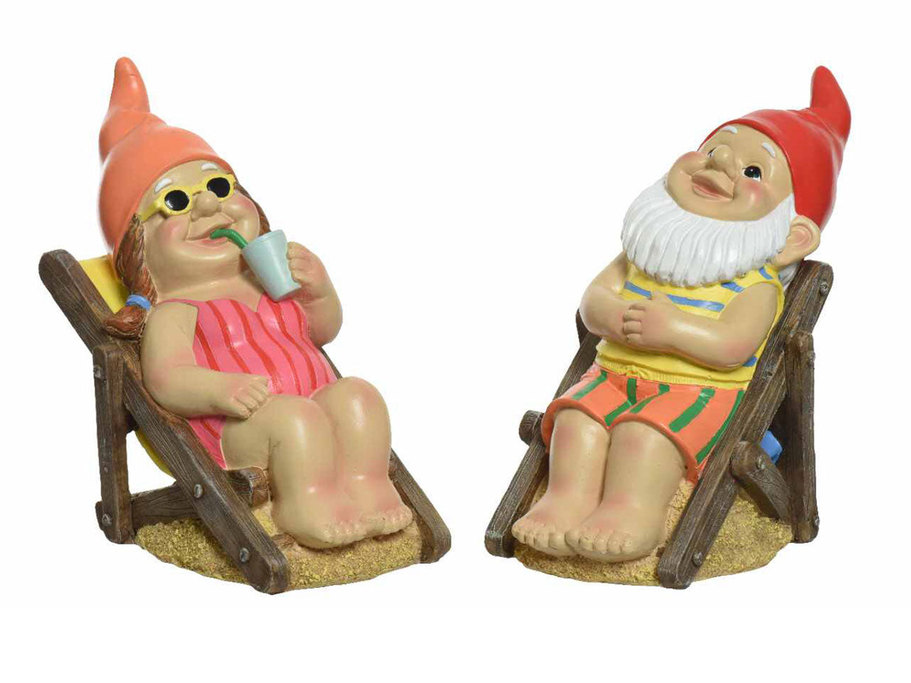 Gnomi in poliresina 2 assortimenti uomo e donna 10.5xh.21cm