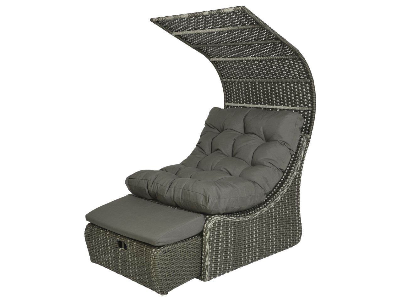 Poltrona letto daybed siesta in vimini 108x90xh.150cm grigia