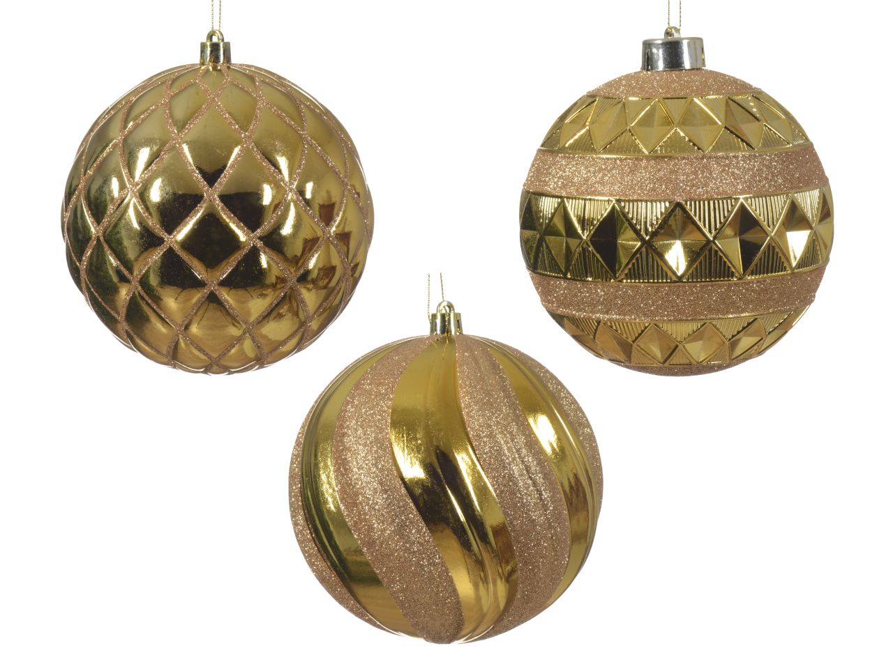 Palla 12cm decori assortite oro lucida