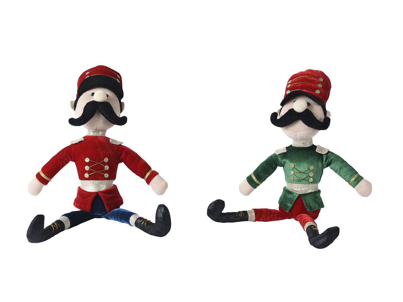 Schiaccianoci natalizio in poliestere in 2 colori assortiti misura lun.10cm x lar.7cm x alt.36cm $