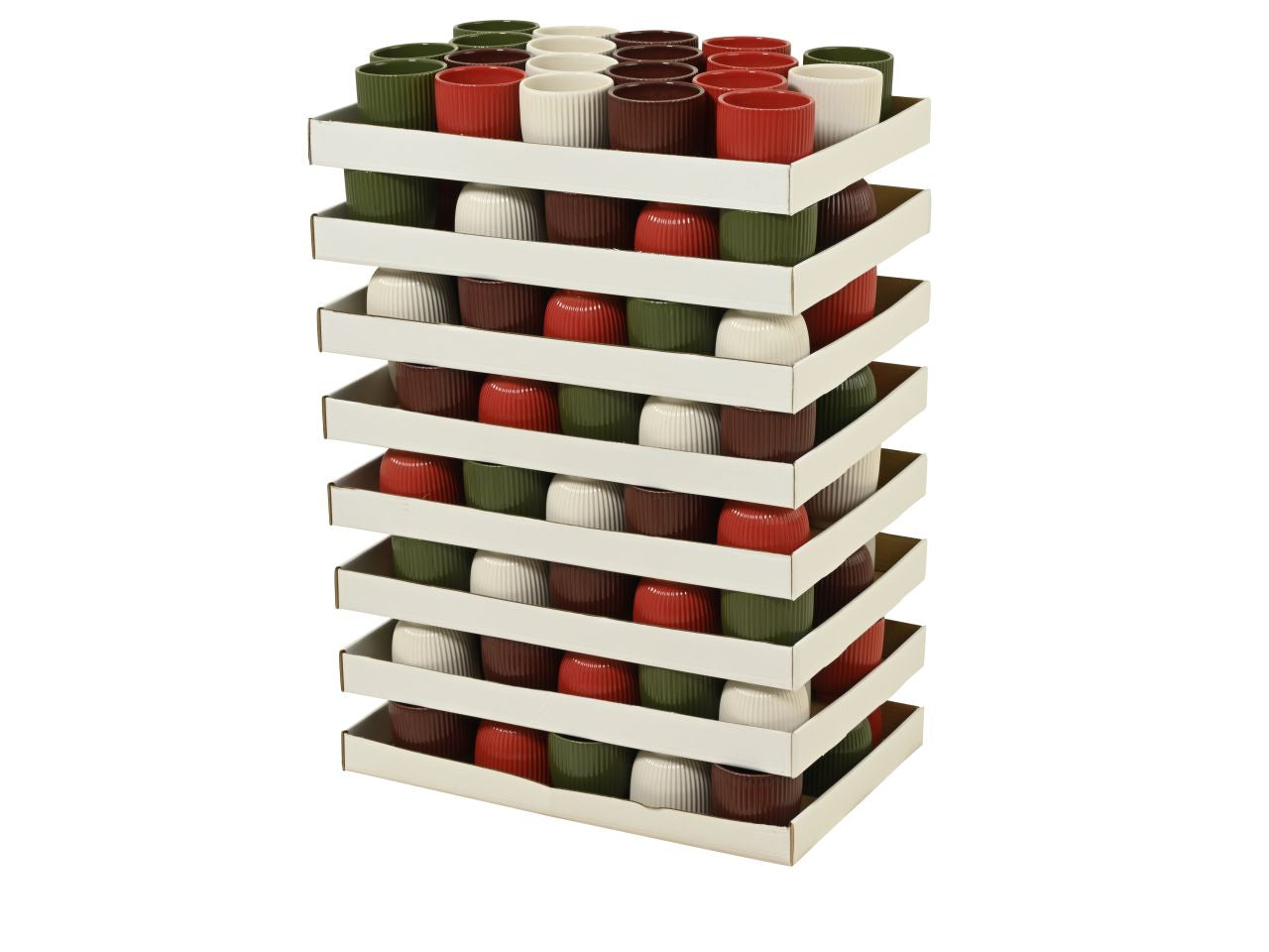 Fioriera in gres rigato groffato in 4 colori assortiti colore assortiti misura alt.10.2cm
d.10cm