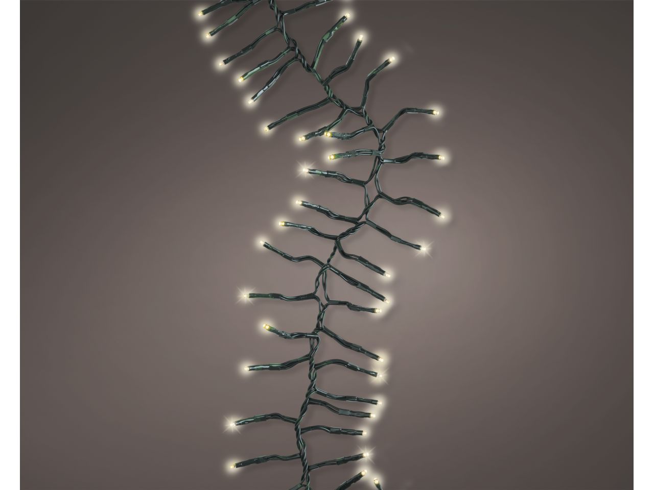 Catena di luci led a grappolo 1500cm effetto scintillio verde per uso esterno