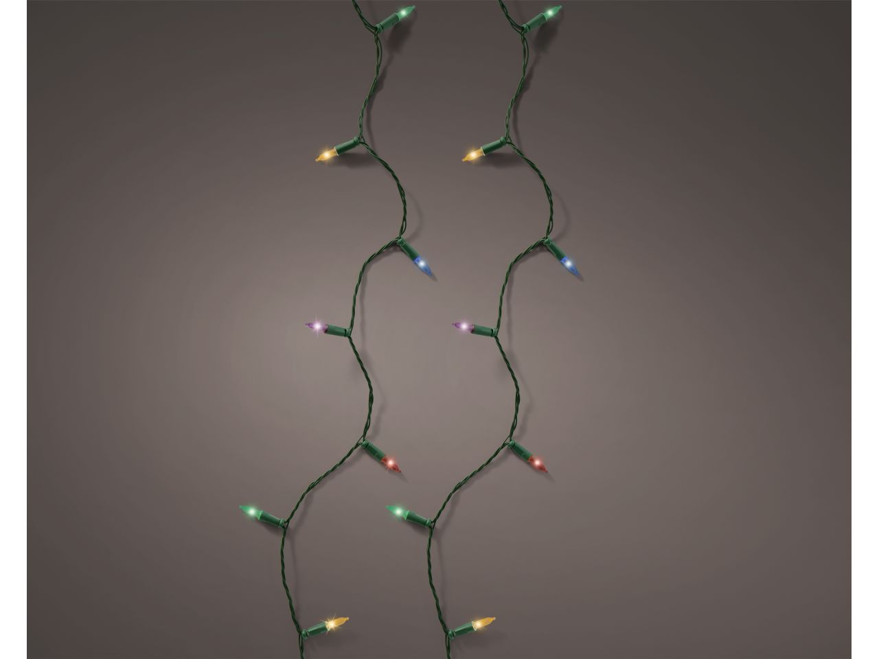 Mini luci led con 8 funzioni effetto scintillio ad uso interno colore verde multicolore misura lun.1790cm  3mm  180