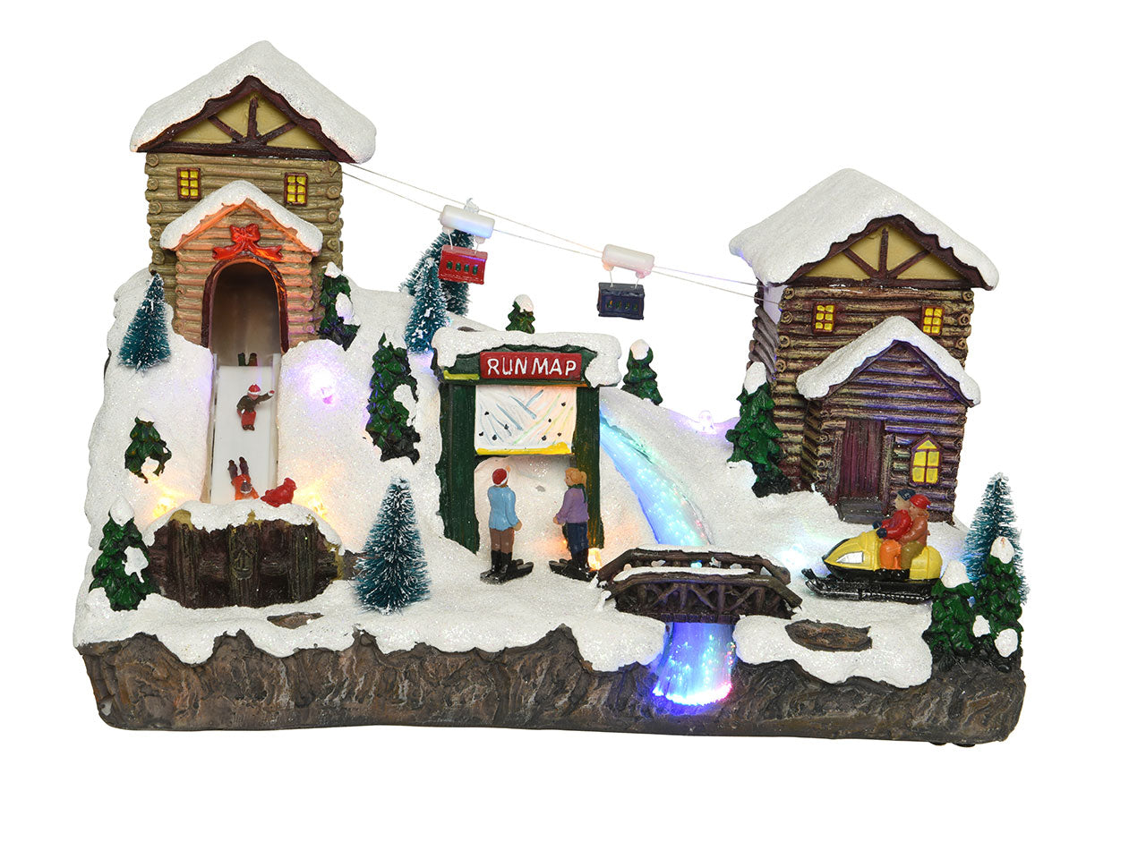 Scenario natalizio con led in poliresina per uso interno colore multicolore misura lun.21.3cm x lar.33.6cm x alt.22.5cm  5mm  10