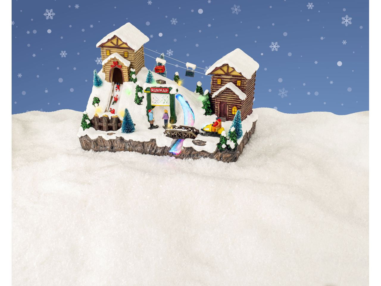 Scenario natalizio con led in poliresina per uso interno colore multicolore misura lun.21.3cm x lar.33.6cm x alt.22.5cm  5mm  10