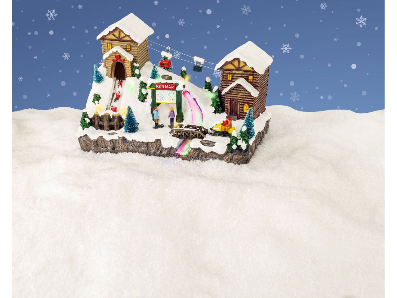 Scenario natalizio con led in poliresina per uso interno colore multicolore misura lun.21.3cm x lar.33.6cm x alt.22.5cm  5mm  10