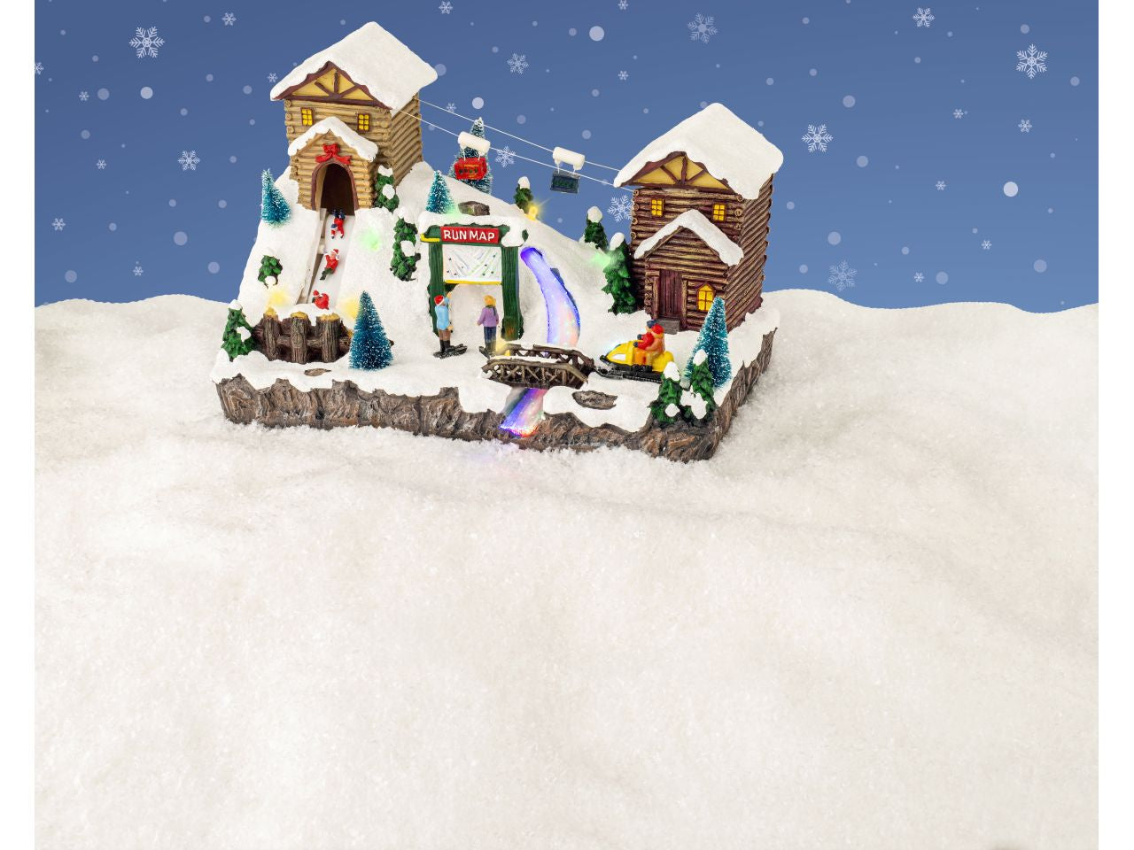 Scenario natalizio con led in poliresina per uso interno colore multicolore misura lun.21.3cm x lar.33.6cm x alt.22.5cm  5mm  10