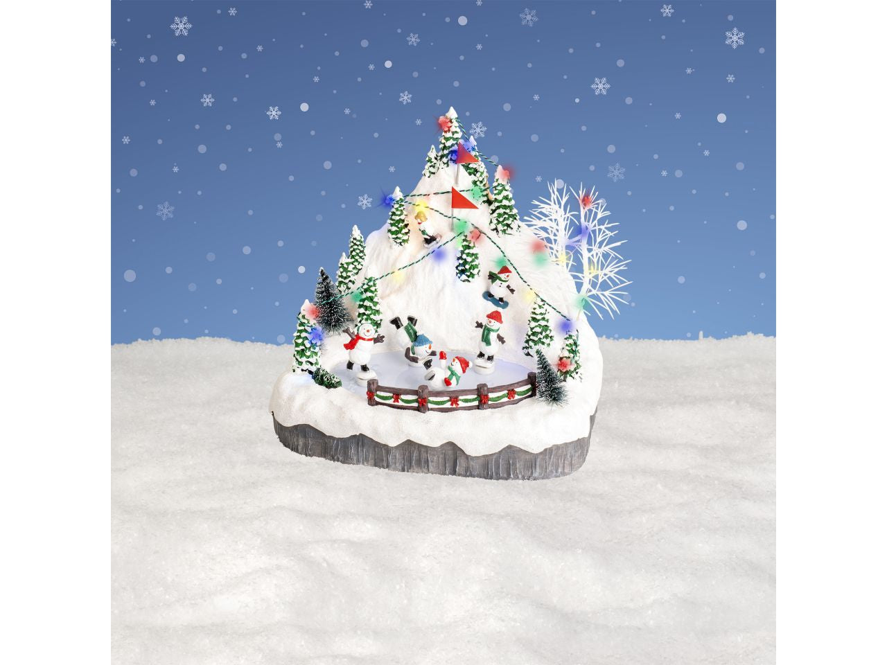 Scenario natalizio con led effetto lampeggiante in poliresina per uso interno colore multicolore misura lun.22.3cm x lar.27.5cm x alt.23.7cm  5mm  26