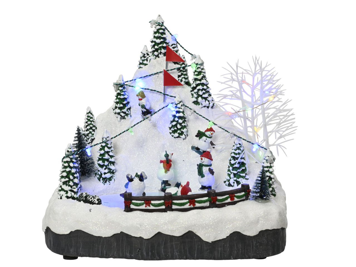 Scenario natalizio con led effetto lampeggiante in poliresina per uso interno colore multicolore misura lun.22.3cm x lar.27.5cm x alt.23.7cm  5mm  26