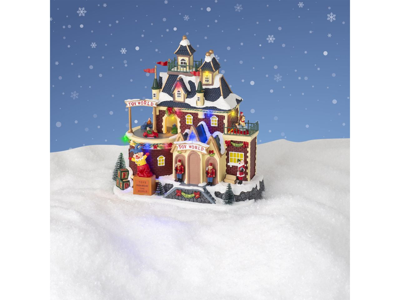 Scenario natalizio con led in poliresina per uso interno colore multicolore misura lun.16.9cm x lar.29cm x alt.29cm  5mm  12