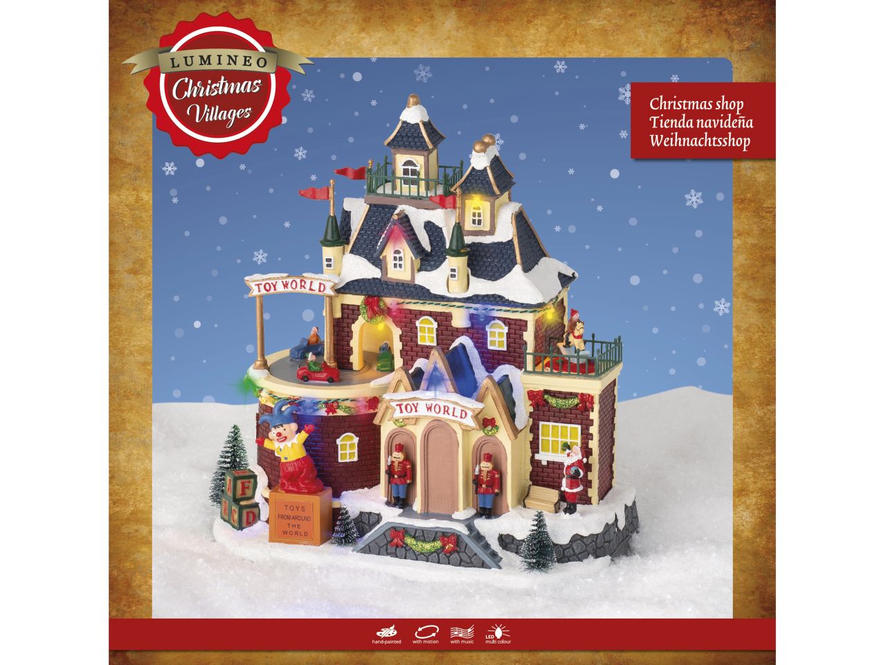 Scenario natalizio con led in poliresina per uso interno colore multicolore misura lun.16.9cm x lar.29cm x alt.29cm  5mm  12