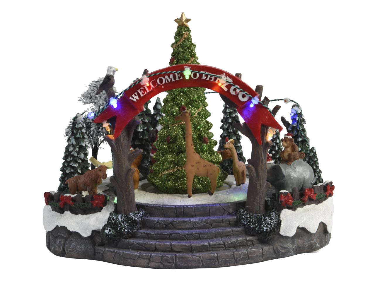 Scenario natalizio con led in poliresina per uso interno colore multicolore misura lun.22.5cm x lar.28cm x alt.20cm  3mm  19